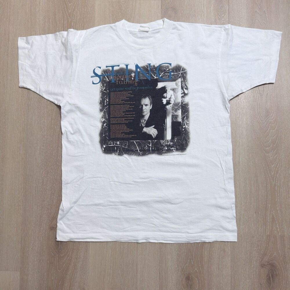 Vtg 1996 STING Mercury Falling Tour Shirt XL Asia/Oceanic Leg Single Stitch Rare
